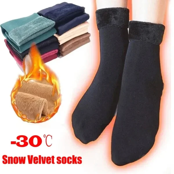 New Women Winter Thicken Warm Short Socks Thermal Cashmere Wool Socks Nylon Snow Velvet Boots Home Floor Calcetines Mujer - Image 4