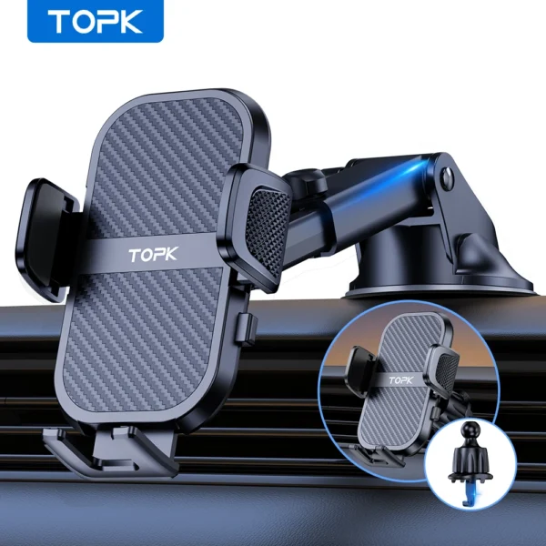 Super Stable Car Phone Holder – Dashboard, Windscreen, Air Vent Mount for All Mobile Phones