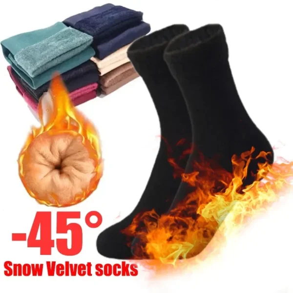 New Women Winter Thicken Warm Short Socks Thermal Cashmere Wool Socks Nylon Snow Velvet Boots Home Floor Calcetines Mujer - Image 3