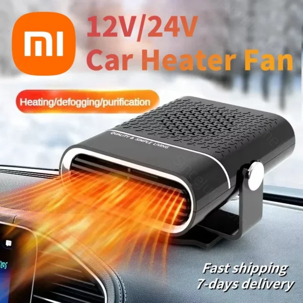 Portable Car Heater – 12V/24V Fast Heating Windshield Defrost and Defog Heater