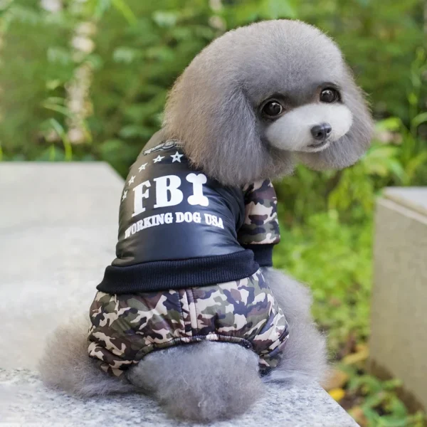 S to 2XL Large Dog Jacket Winter Warm Dog Clothes for Small Dogs Thicken Puppy Jumpsuit Camouflage FBI Big Dog Coat Pet Customes - Image 4