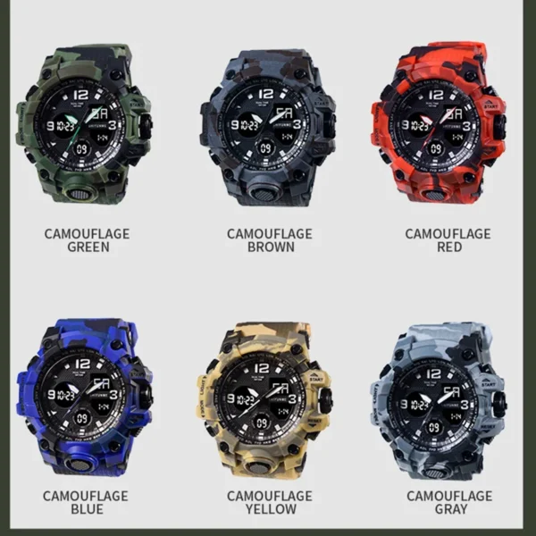 Luxury Men's LED Digital Quartz Watch, Military Sports Waterproof Wristwatch - Image 2