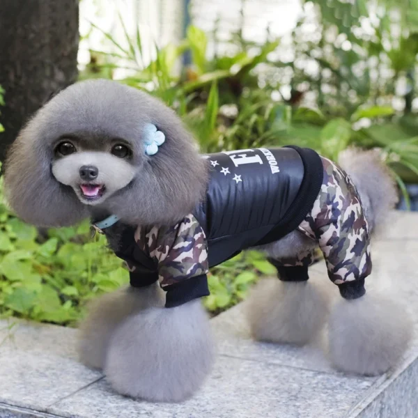 S to 2XL Large Dog Jacket Winter Warm Dog Clothes for Small Dogs Thicken Puppy Jumpsuit Camouflage FBI Big Dog Coat Pet Customes - Image 5