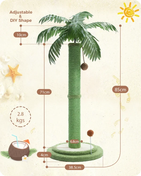 Cat Scratching Post Cat Scratcher for Large Cats with Interactive Balls Sisal Covered Kitten Scratch Posts for Indoor Cats - Image 4