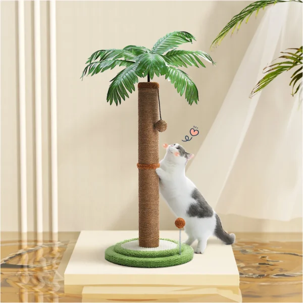 Cat Scratching Post Cat Scratcher for Large Cats with Interactive Balls Sisal Covered Kitten Scratch Posts for Indoor Cats - Image 2