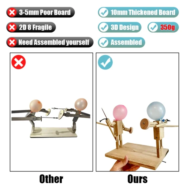 Balloon Bamboo Man Battle Game: Fast-Paced Wooden Fighter with Inflatable Head - Image 2