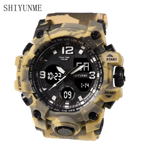 Luxury Men's LED Digital Quartz Watch, Military Sports Waterproof Wristwatch
